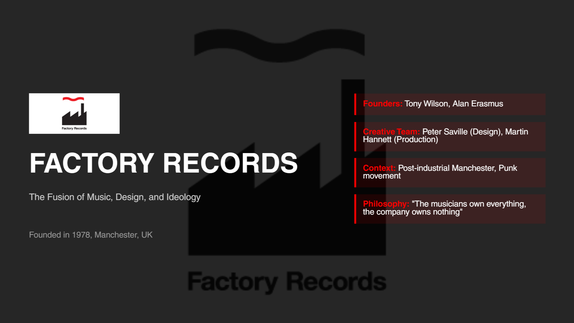 Factory records slide deck